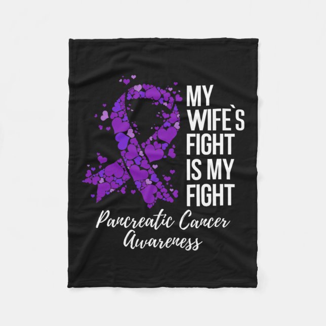 Min fru kämpar mot min kamp mot den pankreascancer fleecefilt (Framsidan)