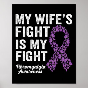 Min fru kämpar mot min Lila Fibromyalgia Aw Poster