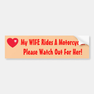 Min FRU rider en motorcykel! Bildekal