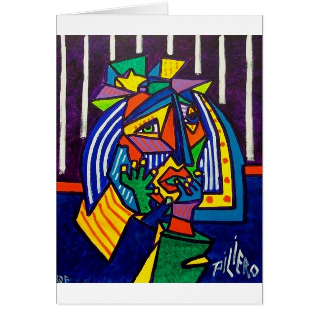 Min fru vid Piliero Hälsningskort (Framsidan)