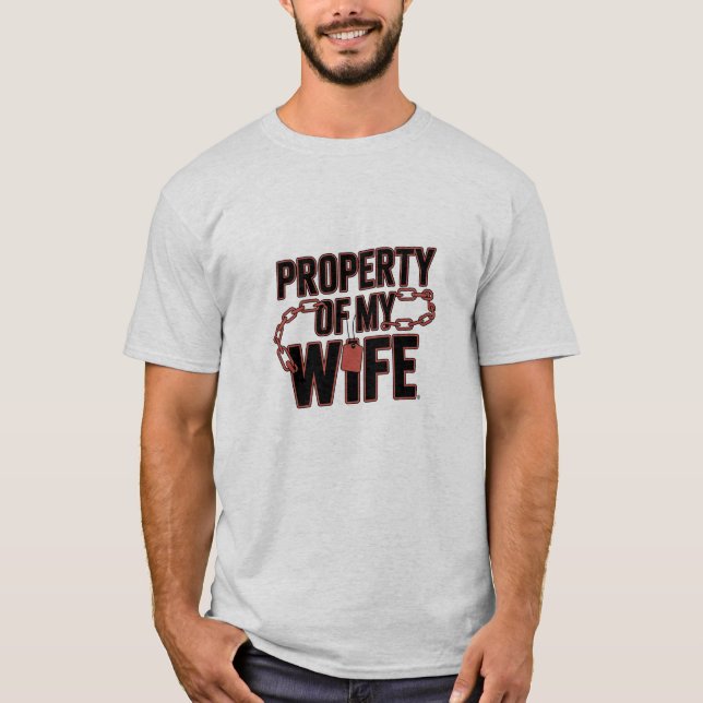 Min frus egendom bröllod t-shirt (Framsida)