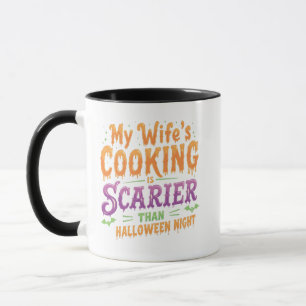 Min frus matlagning är Scarier än Halloween Funny Mugg
