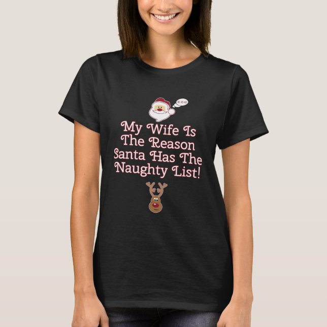 Min frus naughty lista t shirt (Framsida)