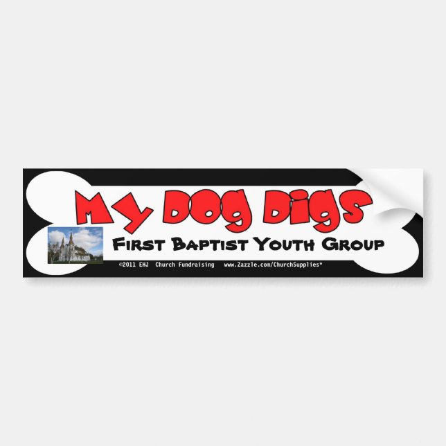 Min Fundraising bildekal för hundpikar (Framsidan)