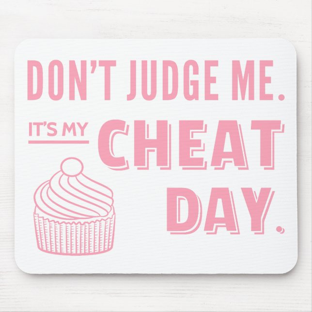Min fuskdag Pink Cupcake Diet Humor Musmatta (Framsidan)