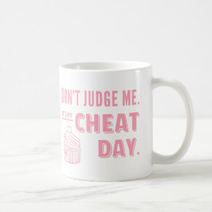 Min fuskdag Rosa Cupcake Diet Humor Kaffemugg