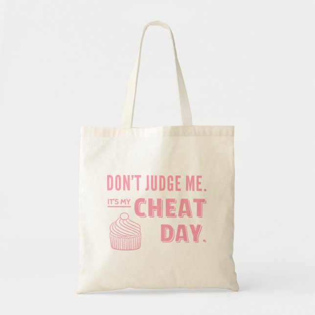 Min fuskdag Rosa Cupcake Diet Humor Tygkasse (Framsidan)