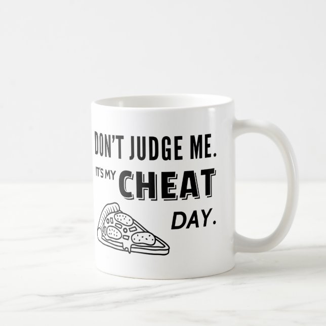 Min fuskdagsätpizza Diet Humor Kaffemugg (Höger)
