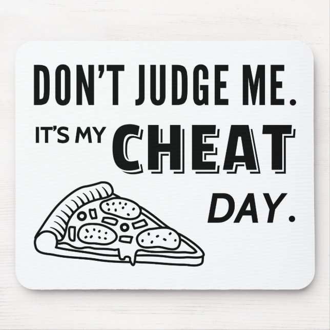 Min fuskdagsätpizza Diet Humor Musmatta (Framsidan)