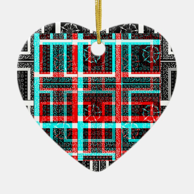 Min fyrkantsmaze-design julgransprydnad keramik (Framsidan)