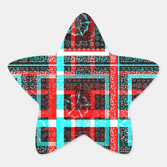 Min fyrkantsmaze-design stjärnformat klistermärke (Framsida)