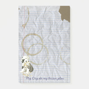 Min gamla engelska Sheepdog Ate my Lesson Plan Post-it Block