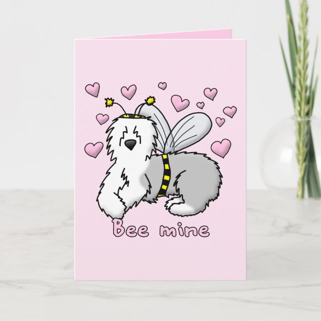 Min gammal engelsk Sheepdog för bi Helgkort (Framsida)