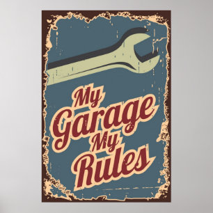Min Garage My Regler Grunge Stil Poster