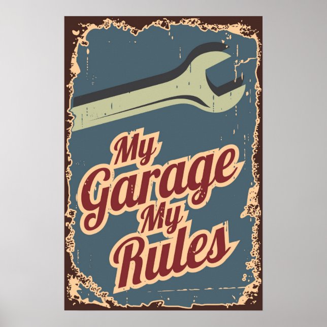 Min Garage My Regler Grunge Stil Poster (Framsidan)