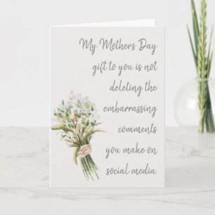 Min gåva från Mors dag till dig lustiga social-med Kort