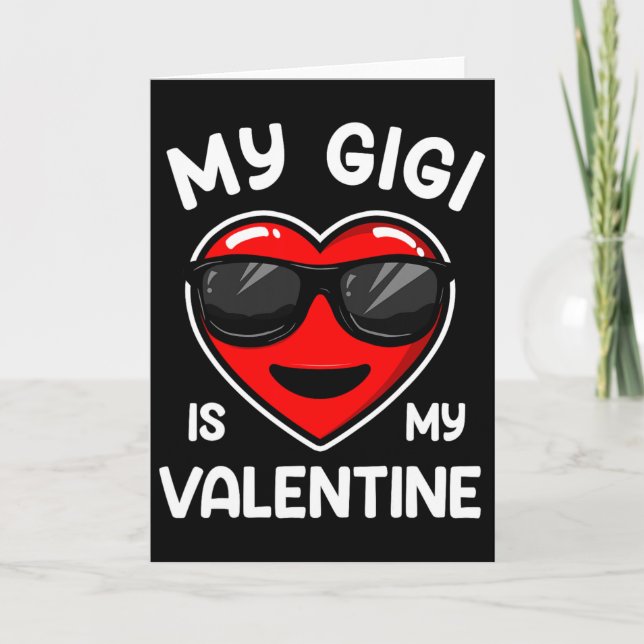 Min Gigi är min valentin hjärta singel pojke flick Kort (Framsida)