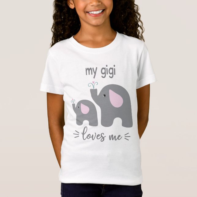 Min Gigi Kärlek Me - Elephant Shirt för barn T Shirt (Framsida)