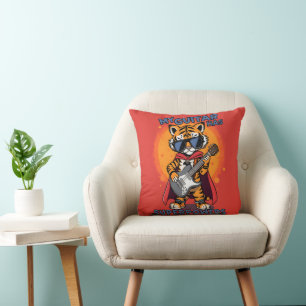 Min gitarr har superkrafter Tiger Superhjälte Rock Kudde
