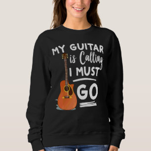 Min gitarr kallar jag måste gå gitarrister gitarr t shirt