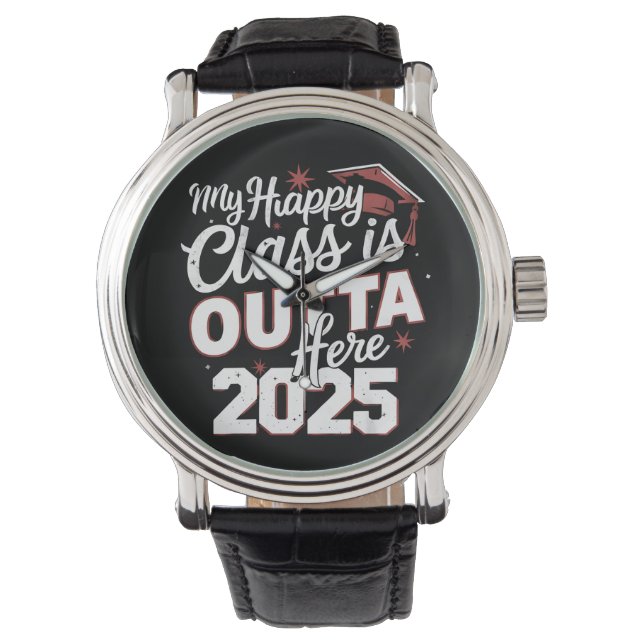 Min glada klass är härifrån 2025 Senior examen Armbandsur (Framsida)