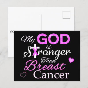 Min GOD är starkare än bröstcancer Vykort
