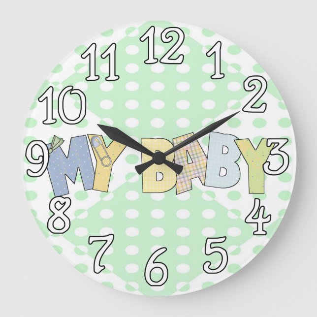 Min gode Baby Nursery Wall Clock Stor Klocka (Framsida)