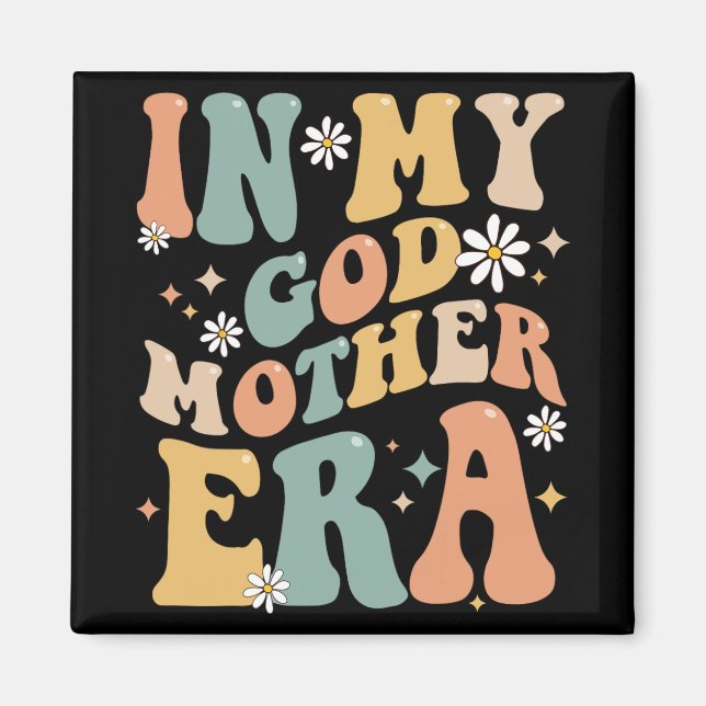 Min Godmor Era Älskare Groovy Retro Mamma Funny Mo Magnet (Framsidan)