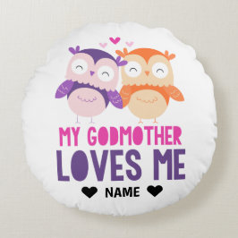 Min Godmor Kärlek Me -Uggla Rund Kudde