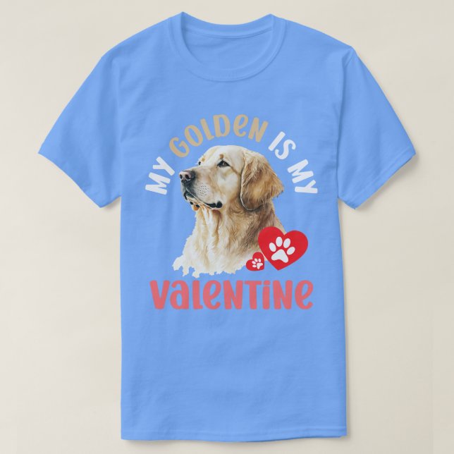 Min Golden är mina Alla hjärtans Hundälskare T Shirt (Design framsida)