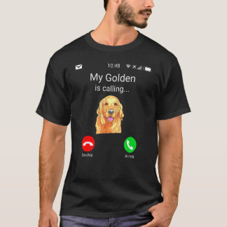 Min Golden kallar Roligt Golden Retriever Hund T Shirt