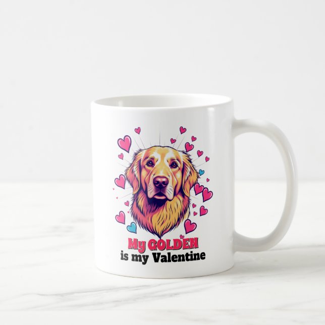 Min Golden Retriever är Min Valentine Hund Cute Fu Kaffemugg (Höger)