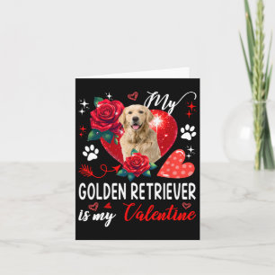 Min Golden Retriever är min valentineägare blomste Kort