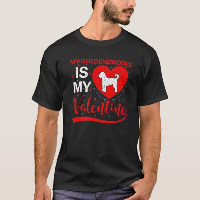 Min Goldendoodle är min Valentine Funny Goldendood T Shirt (Framsida)