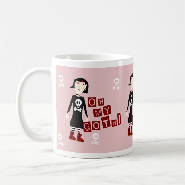 Min Goth Roliga Dyster Tjej Karaktär Kaffemugg (Vänster)