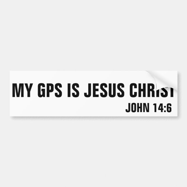 Min GPS är den Jesus KristusJohn 14:6 Bildekal (Framsidan)