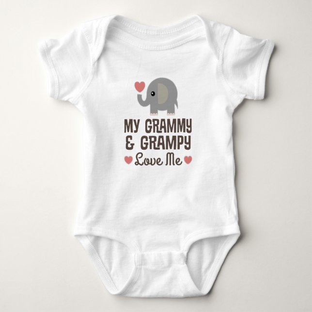 Min Grammy och Grampy Kärlek Me Elephant T Shirt (Framsida)