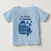 Min GRANDMA Kärlek Me Blue Hearts Anpassningsbar T