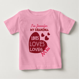 Min GRANDMA Kärlek Me Red Hearts Anpassningsbar Te Tee