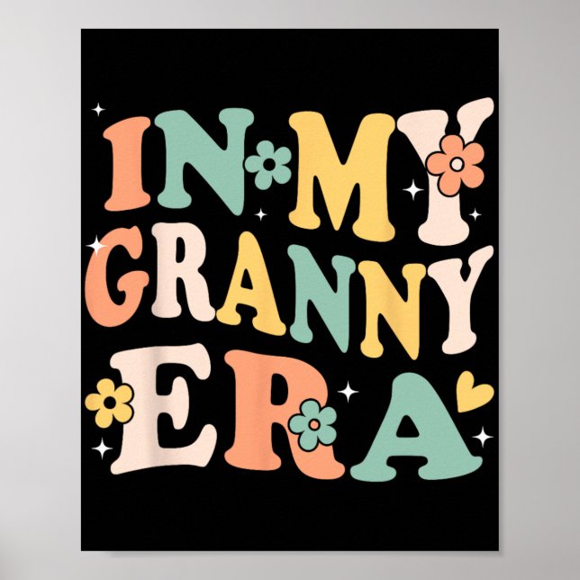 Min Granny Era Funny Sarcastic Groovy Retro Mor Poster (Framsidan)