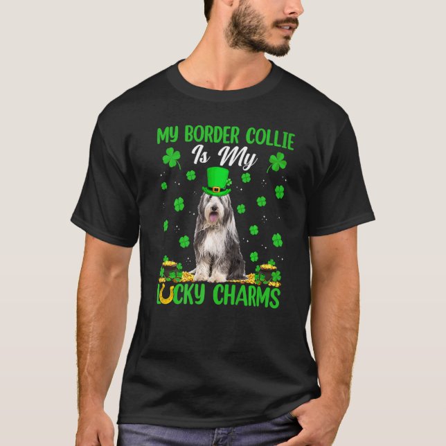 Min Gräns-kollie är min Lucky Charms St Patri T Shirt (Framsida)