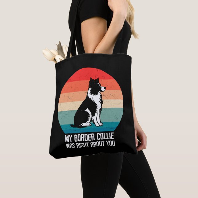 Min Gräns-kollision var Höger om dig Hund Retro Tygkasse (Närbild)