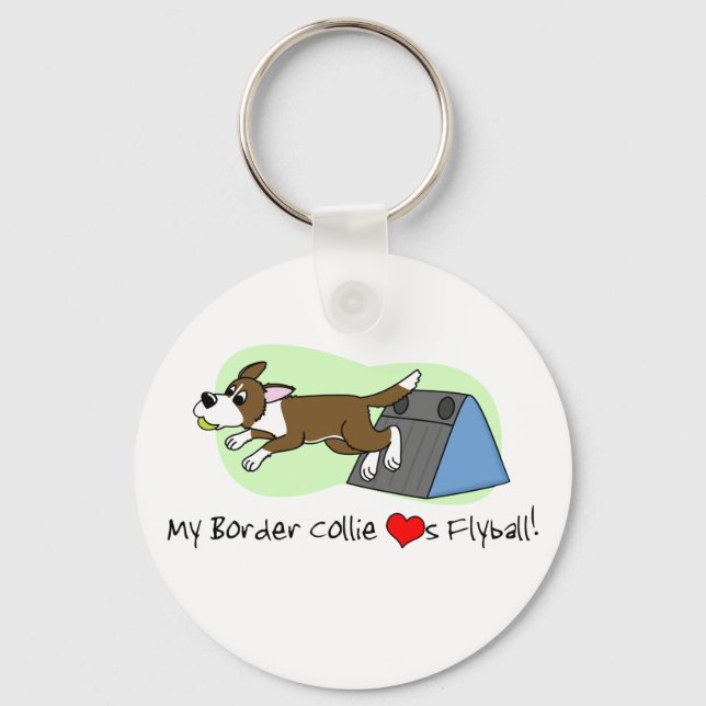 Min Gräns-kolonin med Kärlek Flyball Keychain (Bro Nyckelring (Framsida)