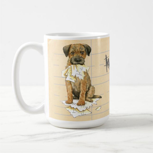 Min Gräns Terrier Ate Min hemläxa Kaffemugg (Vänster)