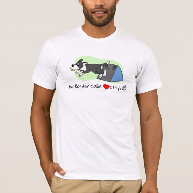 Min gränsCollie älskar den Flyball T skjortan Shirt (Framsida)