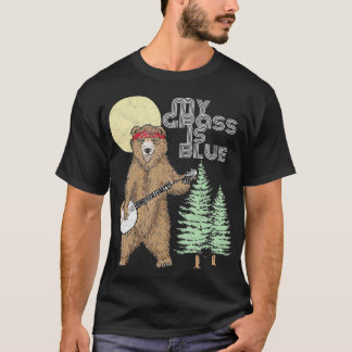 Min gräs är blå Banjo Bear Mountains Funny T Shirt