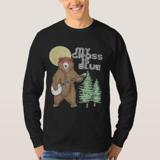 Min gräs är Blue Banjo Bear Hippie Grizzly2 T Shirt