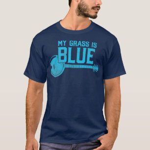 Min gräsmark är Blue Bluegräs Banjo Player Flä T Shirt
