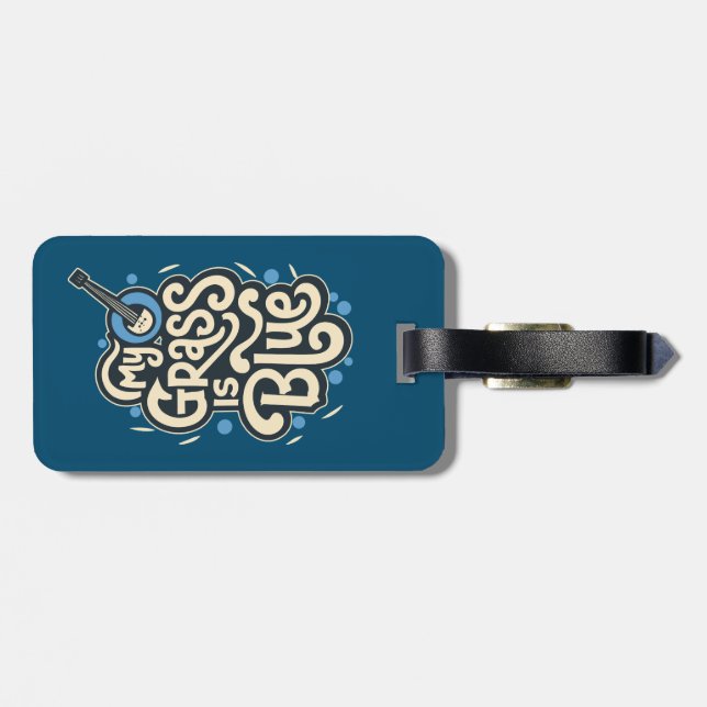 Min gräsröta är Blue Bluegrass FolMusic Bagagebricka (Baksida Vågrät)