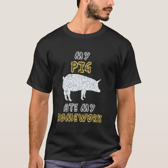 Min Gris Ate min hemläxa Boar Gris Swine kom tillb T Shirt (Framsida)
